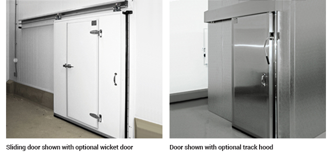 Optional wicket door and door with a track hood